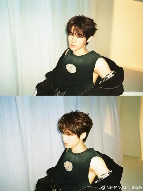 张真源胸前透视无袖