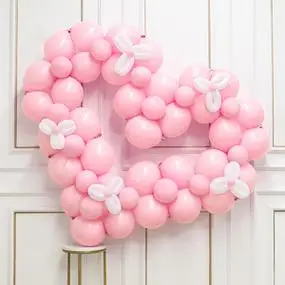 七夕情人节粉色马卡龙爱心气球生日装饰布置求婚礼表白珠宝店美陈