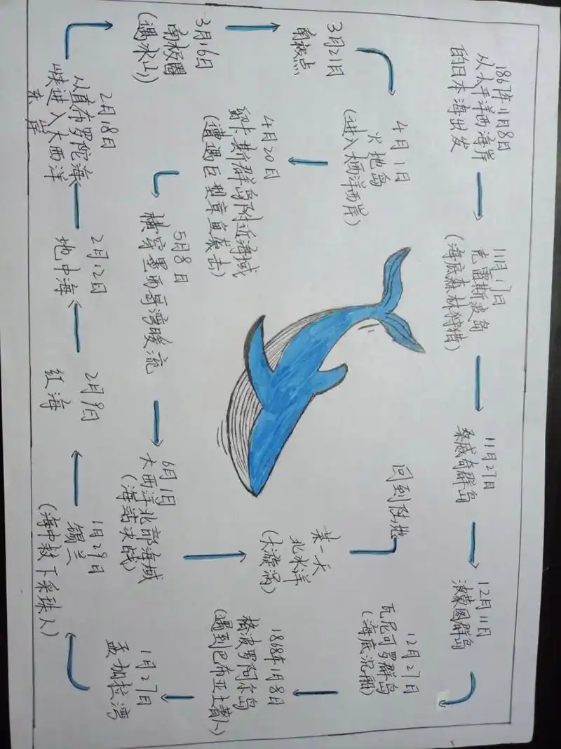 《 海底两万里 》"鹦鹉螺号"航海路线图