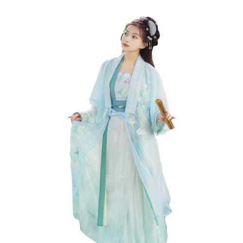 古装春秋款女裙四件套对襟刺绣齐腰襦裙长衫原创设计宋制汉服女款