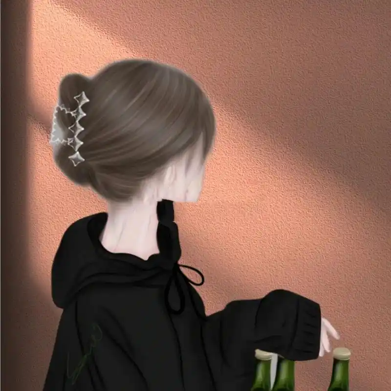 女生手绘背影头像 不要羡慕任何人,想要的自己去争取