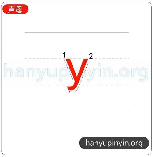 声母y的正确笔顺写法图片