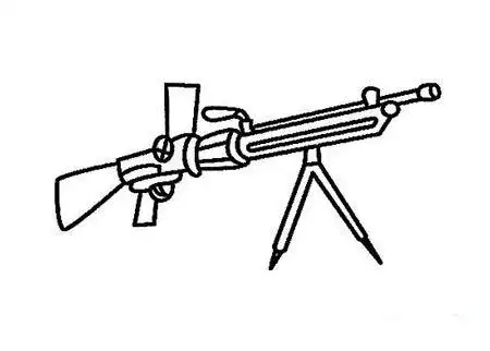 简笔画网机枪射手 搜狗百科重机枪简笔画简单画法兵器简笔画图片大全