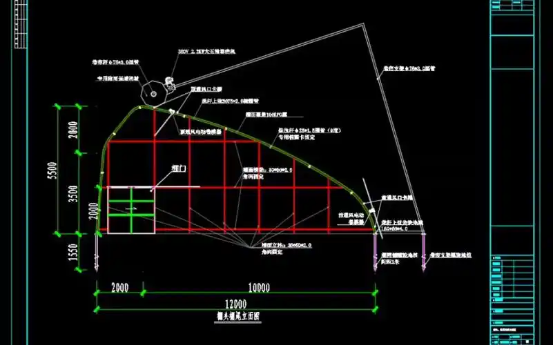 设计绘制各类温室大棚施工图,温室大棚效果图!