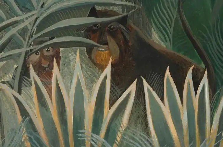 赤道地带的原始林theequatorialjungle亨利卢梭henrirousseau油画作品