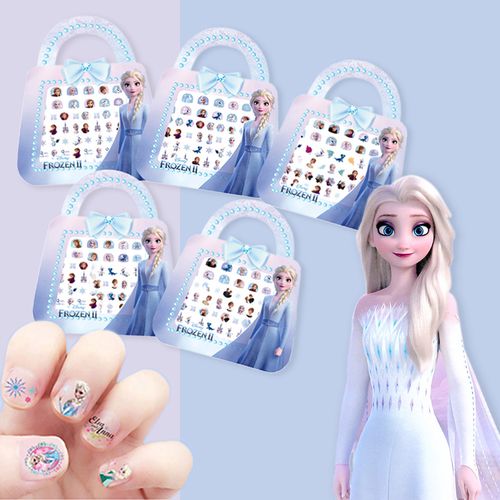 艾萨公主指甲贴女童艾莎贴纸5小学生6岁7爱莎美甲贴8爱沙纹身贴画