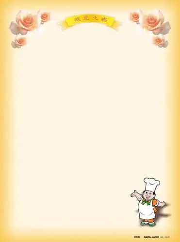 菜单纸a4内插页纸多种图混装160g 菜谱纸双面高光激光打印纸100张