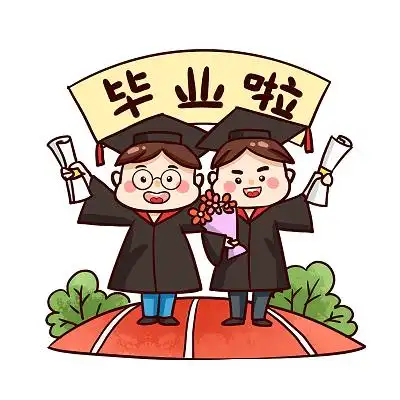 手绘卡通毕业季毕业生原创人物素材