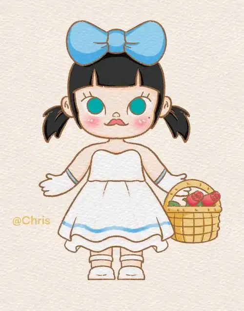 简笔画教程|泡泡玛特手绘|molly手绘|每日一画|手帐素材|盲盒手绘|零