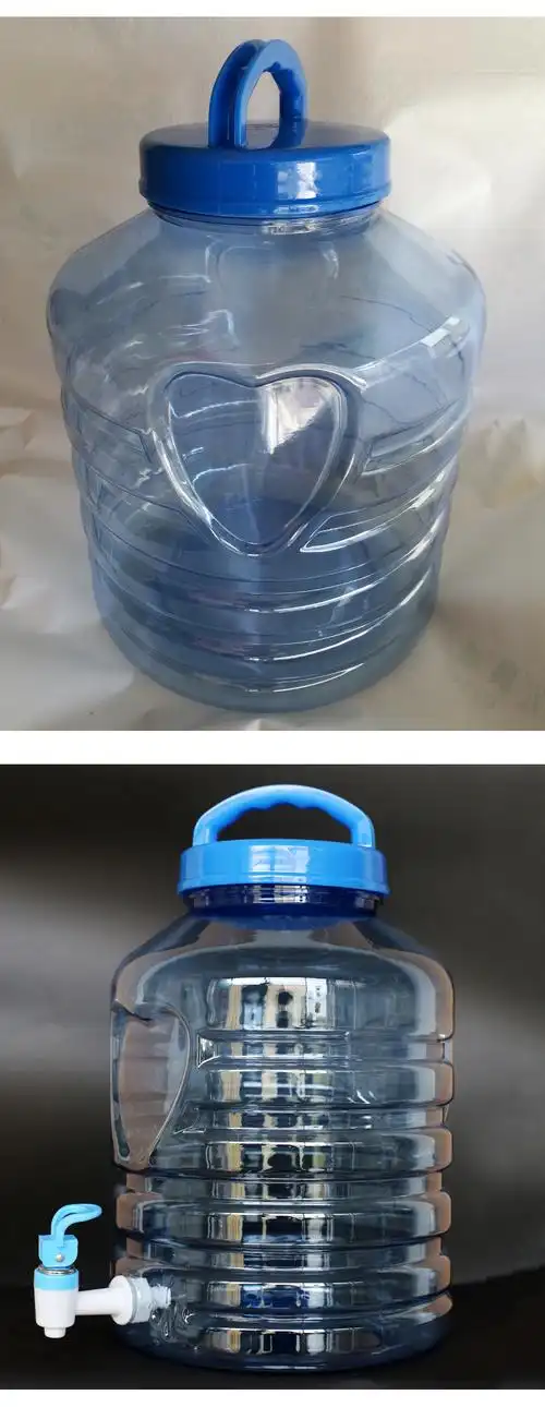 10升 野营pet手提塑料水桶 家用透明矿泉水饮用水桶装水瓶