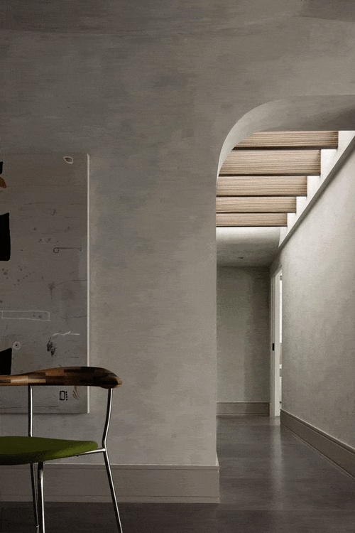 水泥灰的艺术漆半墙红砖利用山水的元素来装点新房