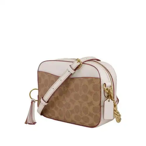 coach蔻驰经典新款女包相机包牛皮印花拼色单肩斜挎包小方包31208