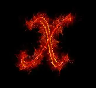 字母k火热热的火焰设计的字体.