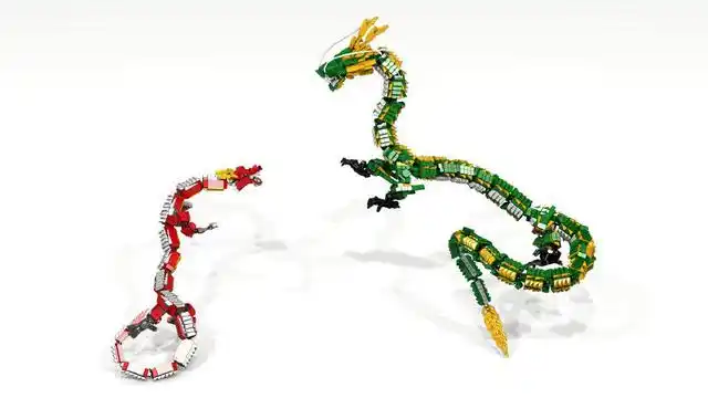 龙中国龙青龙红龙乐高积木作品鸟叔moc作品