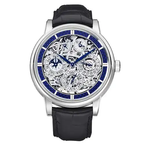 [9.9新]积家手动机械陀飞轮男表万年历月相全镂空