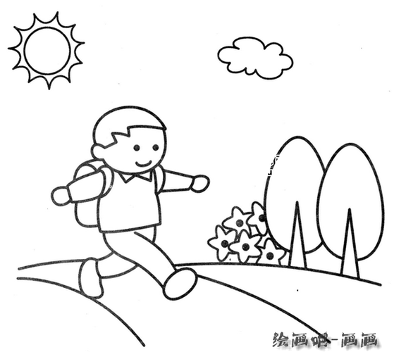 小朋友去上学简笔画步骤图解教程