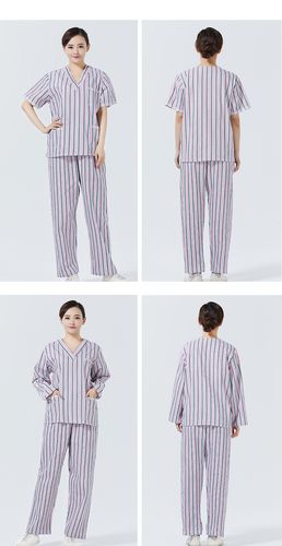 服病人服分体长袖裤子男女道具衣服冬夏医院患者住院护理蓝条松紧腰v