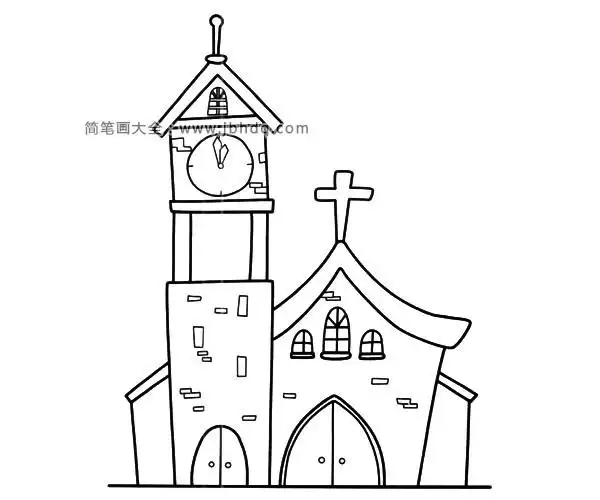 教堂简笔画图片