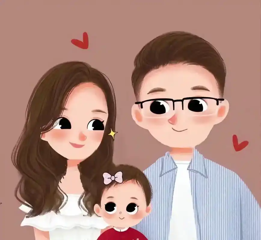 一家三口头像,拿走不谢 - 抖音