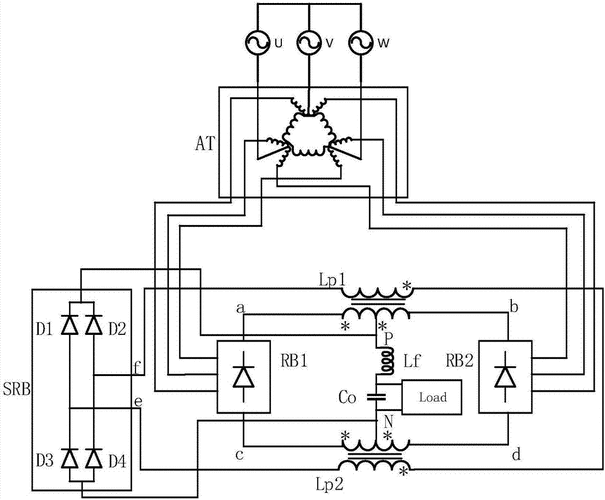 一种无源补偿低谐波十二脉波自耦变压整流电路制造技术