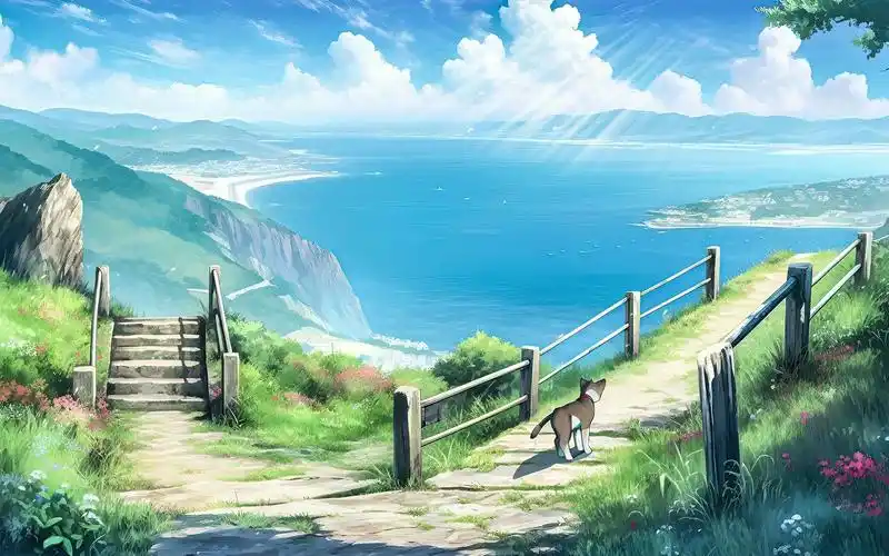 清新绿色动漫风景壁纸