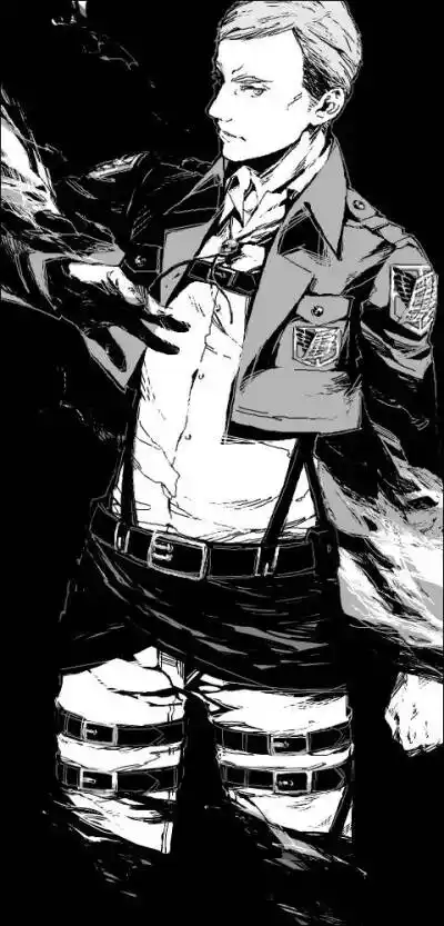 【侵删】#进击的巨人#动漫同人#手绘#黑白#插画#团长#壁纸# 爱死这个