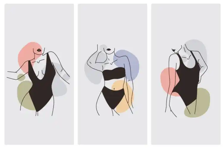 女性优雅的曲线轮廓矢量素材aieps