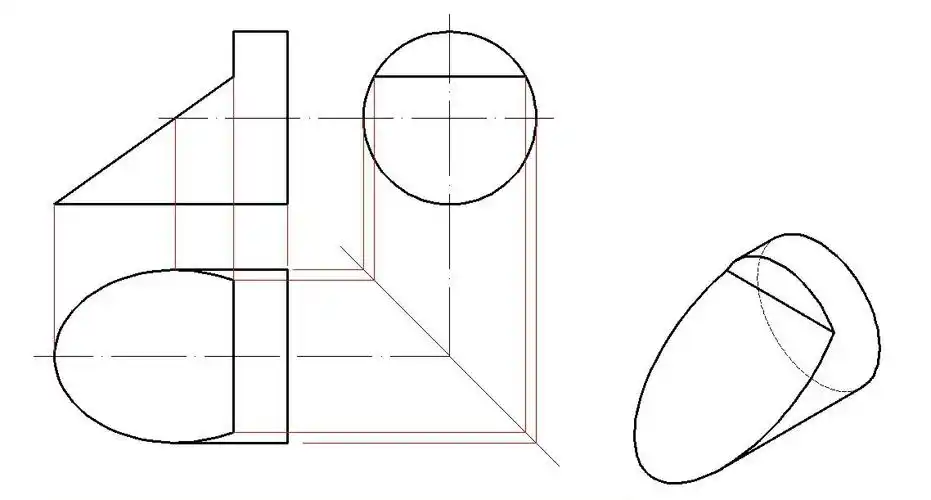 画出立体草图,补画第三视图