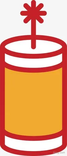 卡通圆柱炮竹png素材透明免抠图片-节日元素