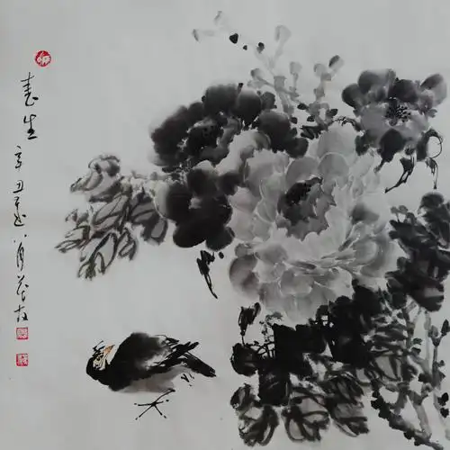 富贵共舞——蔡茂友辛丑年水墨牡丹作品欣赏