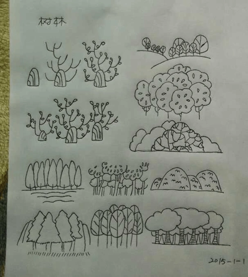树丛简笔画