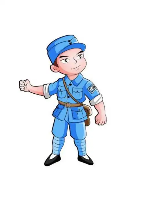 卡通八路军简笔画图片-卡通八路军战士矢量图素材免费下载_懒人图库