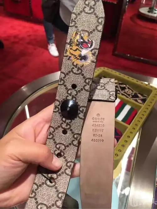 gucci/古奇 经典印花老虎蛇蜜蜂休闲裤腰带3.8cm宽皮带434520