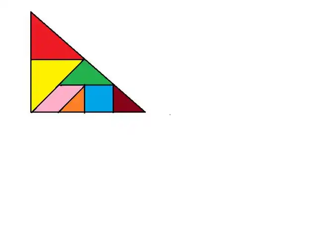 用七巧板拼一个直角三角形和一个钝角三角形