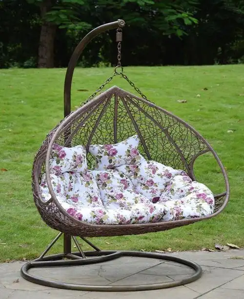 吊篮藤椅真藤仿藤双人吊篮吊椅室内户外阳台秋千挂椅摇椅摇篮吊床