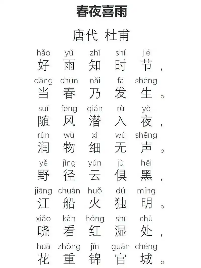 诗词精读分享《春夜喜雨》唐·杜甫 诗词讲解 好雨似乎会挑选时辰
