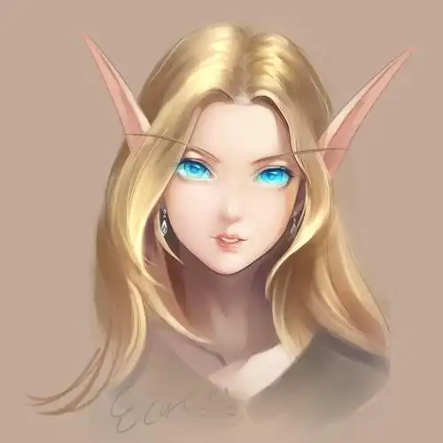 魔兽世界涂了个高精妹子头像