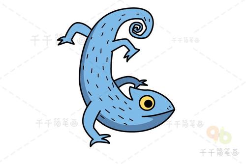 变色龙简笔画图解