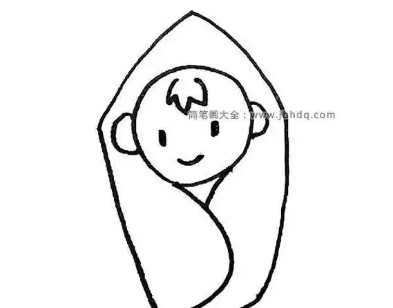 刚出生的婴儿简笔画画