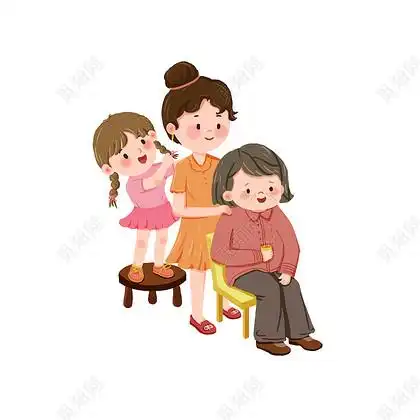 辛苦的母亲人物按摩捶背png素材