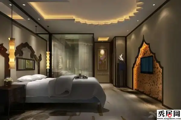 中式高档奢华按摩会所装修效果图 高端大气私人女子美容会所软装设计