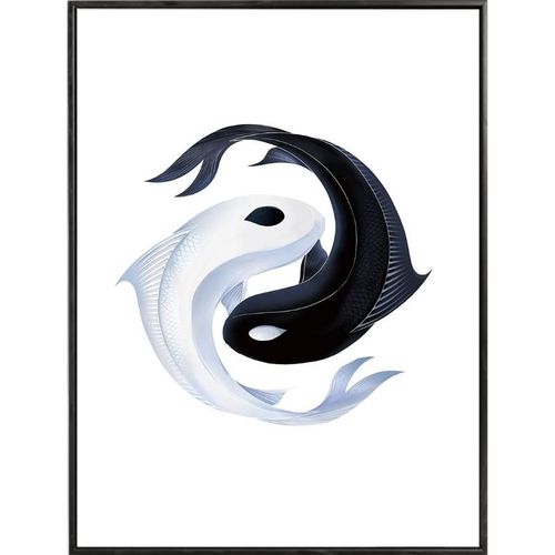 太极图挂画阴阳鱼新中式禅意装饰画茶室玄关抽象背景墙壁画