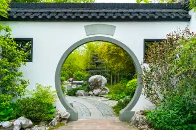园林中式月亮门 园林