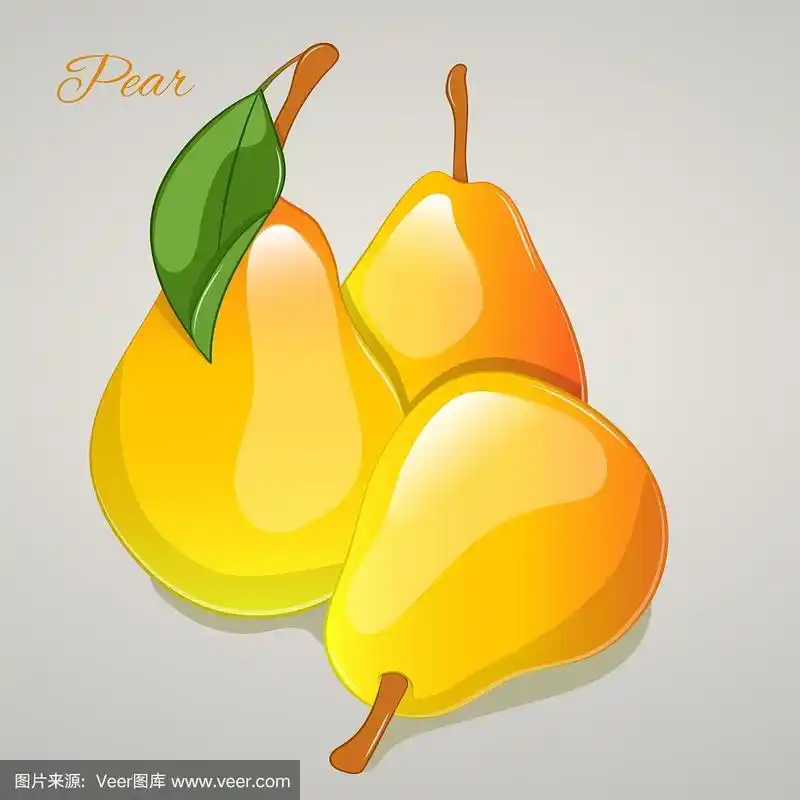 黄色的梨简单的卡通风格