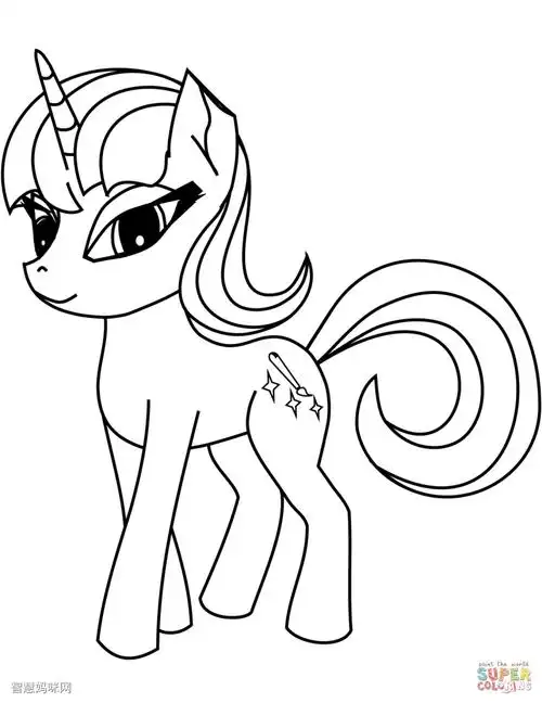 可爱的小马独角兽简笔画图片