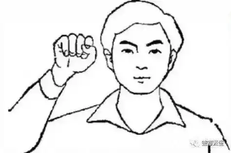 中学生宣誓侧面简笔画