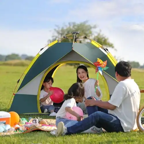 帐篷户外野营加厚装备全套自动野外露营野餐防暴雨轻便沙滩郊游视频