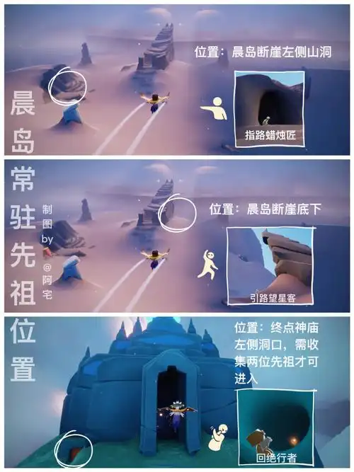 光遇全图常驻先祖位置1禁阁放不下啦