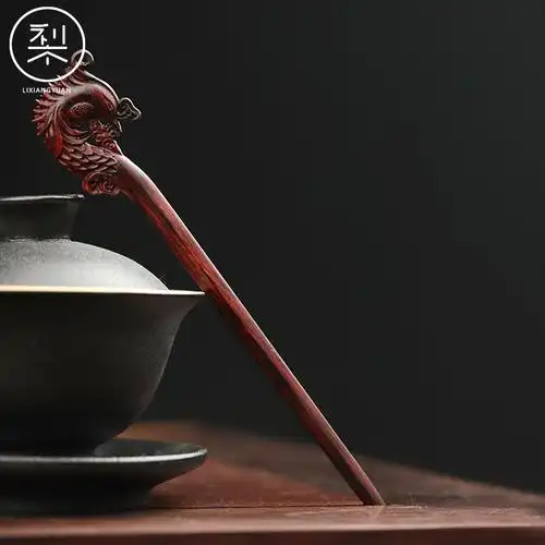 梨香院凤凰发簪印度小叶叶紫檀木复古中国国风木雕