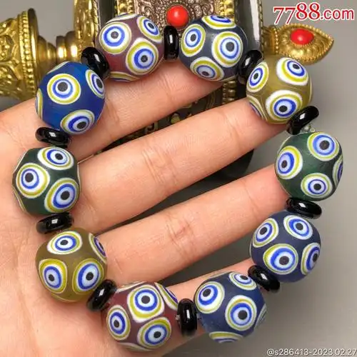 回流老琉璃蜻蜓眼多宝手链尺寸:17毫米*10颗蜻蜓眼